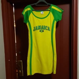 JAMMIN GREEN, YELLOW AND BLACK DRESS SZ XL